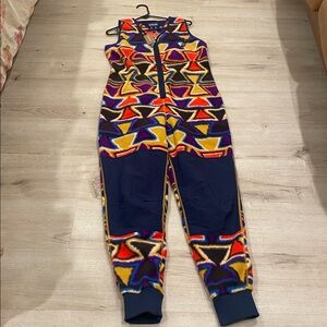 RARE NWT Patagonia Vision Quest Big: Catalan Coral Fleece Jumpsuit Aztec Medium